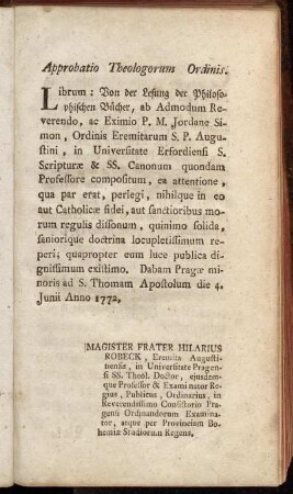 Approbatio Theologorum Ordinis.