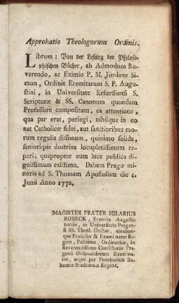Approbatio Theologorum Ordinis.