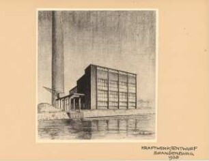 BBC (Brown, Boveri & Cie), Brandenburg/Havel Kraftwerk: Perspektivische Ansicht