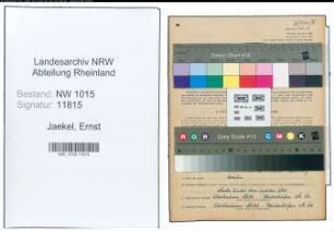 Entnazifizierung Ernst Jaekel , geb. 20.02.1914 (Reichsbahnwart)
