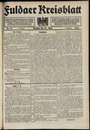 Ausgabe vom Montag, den 28. April 1913.