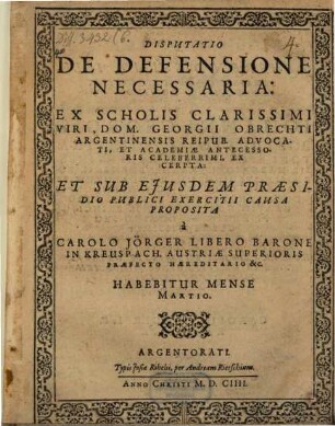 Diss. de defensione necessaria