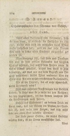 D' Arnaud. Erholungsstunden des Mannes von Gefühl