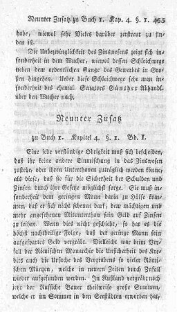 Neunter Zusatz zu Buch 1. Kapitel 4. §. 1. Bd. 1.