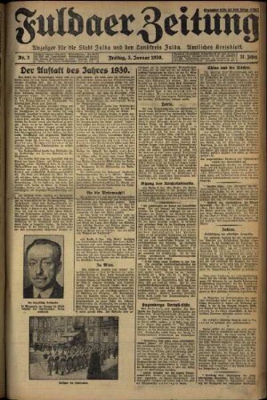 Ausgabe vom Freitag, den 03. Januar 1930.