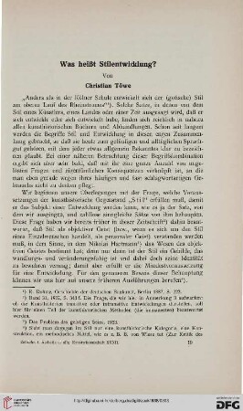 32: Was heißt Stilentwicklung?