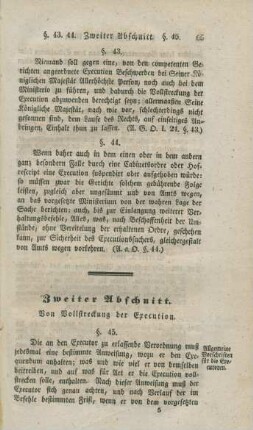 Zweiter Abschnitt. Von Vollstreckung der Execution.