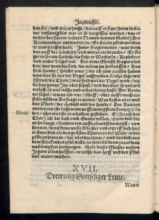 XVII. Drewung Gottseliger Leute.