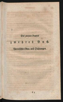 Des zweyten Bandes zweytes Buch. Vermischte Oden und Dichtungen