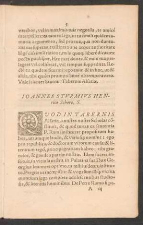 Ioannes Sturmius Henrico Schoro, S.