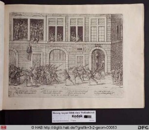 Die Ermordung La Motte-Gondrins durch die Protestanten in Valence, 25. April 1562.