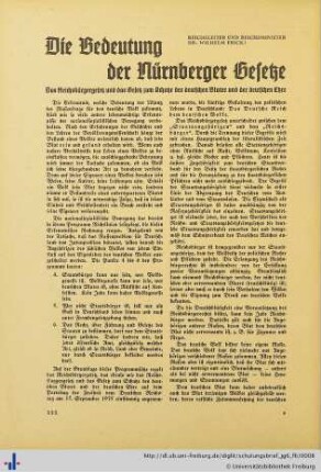 Die Bedeutung der Nürnberger Gesetze.