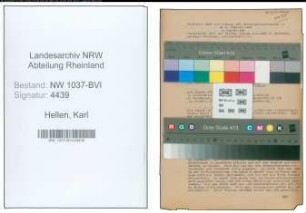 Entnazifizierung Karl Zur Hellen , geb. 09.04.1889 (Architekt)