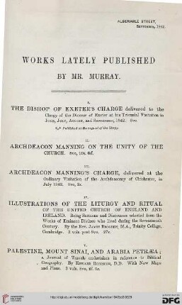 Works lately published by Mr. Murray.