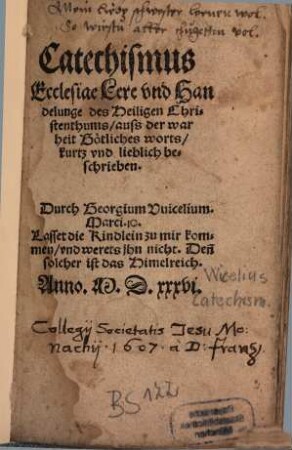 Catechismus ecclesiae : Lere und Handelungen des heiligen Christenthums