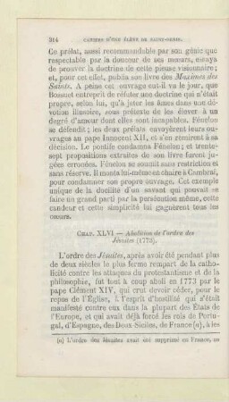 Chap. XLVI - Abolition de l'ordre des Jésuites (1773)