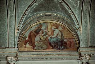 Amor und Psyche — Die neidischen Schwestern raten Psyche, den schlafenden Amor zu belauschen