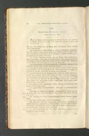 XXII. Märkvärdiga Händelser I Sverige Ifrån 1220 Till 1552.