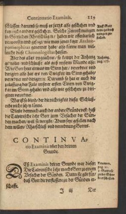 Continuatio Examinis uber den dritten Grunde.