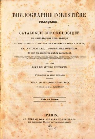 Bibliographie forestière française