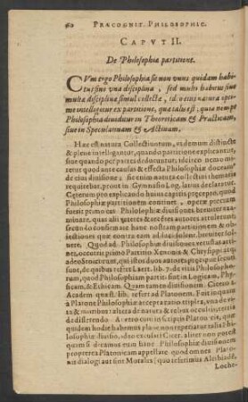 Caput II. De Philosophiae partitione.