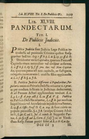 1517-1538, Tit. I. De Publicis Judiciis - Tit. IV. Ad Legem Juliam Majestatis
