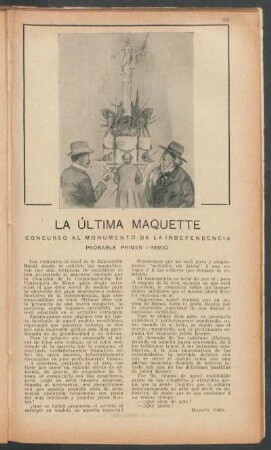 La última maquette : Concurso al monumento de la independencia - Probable primer premio
