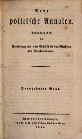 Neue allgemeine politische Annalen. 1824, [3] = Bd. 13