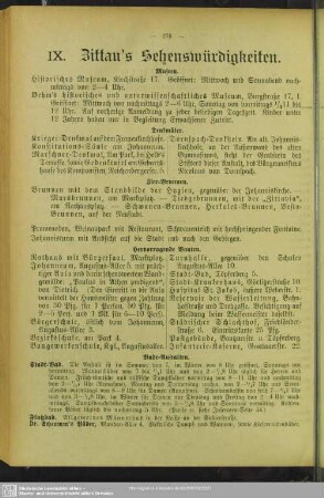 IX. Zittau’s Sehenswürdigkeiten