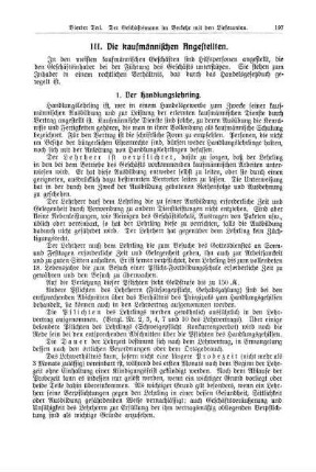 III. Die kaufmännischen Angestellten.