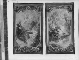 Folge von Wandteppichen: Amor und Psyche — Amor entschwebt Psyche ermahnend