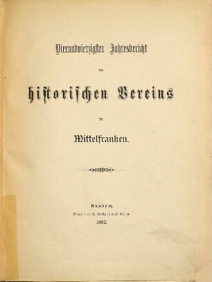 Jahresbericht des Historischen Vereins für Mittelfranken, 44. 1892