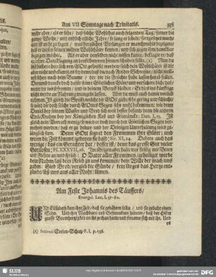 Am Feste Johannis des Täuffers