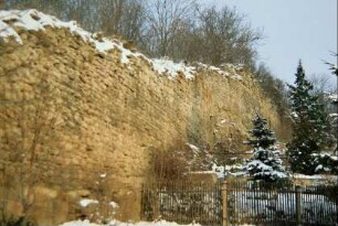 Teil der Stadtmauer; an der Seite Gärten