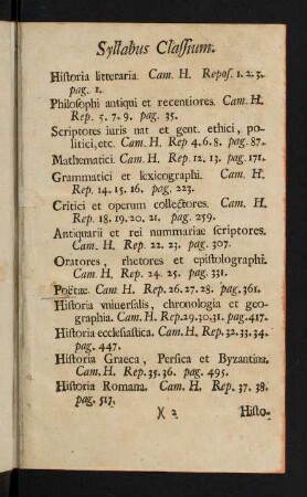 Syllabus Classium
