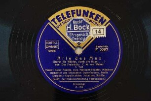 Arie des Max : (Durch die Wälder, durch die Auen...); aus: Der Freischütz; 1. Teil / (C. M. von Weber)