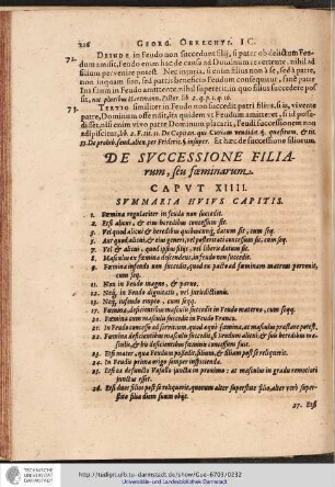 DE SUCCESSIONE FILIARUM, seu foeminarum. CAPUT XIIII.
