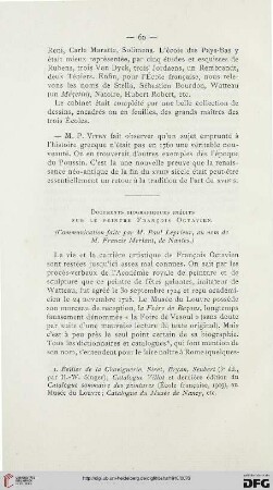 Documents biographiques inédits sur le peintre François Octavien