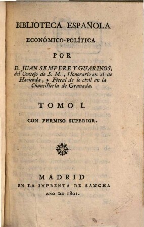 Biblioteca Española Economico-Politica, 1