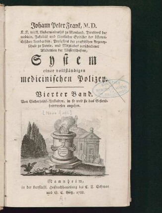 4: Von Sicherheits-Anstalten, in so weit sie das Gesundheitswesen angehen