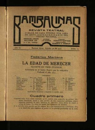 La edad de merecer : sainete en tres cuadros