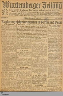 Württemberger Zeitung : das nationalsozialistische Morgenblatt in Stuttgart : WLZ, Württembergische Landeszeitung