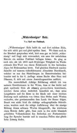 "Wiedersönniges Holz."