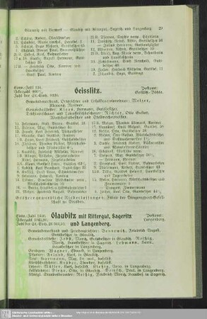 Glaubitz mit Rittergut, Sageritz und Langenberg