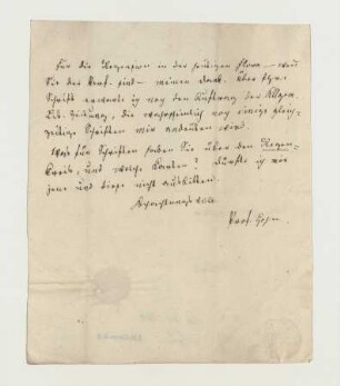 Brief von Karl Friedrich Hohn an Joseph Heller