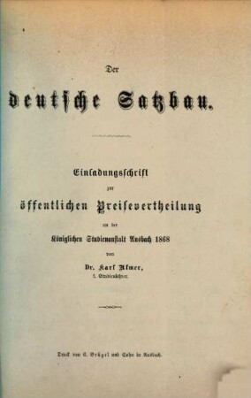 Der deutsche Satzbau