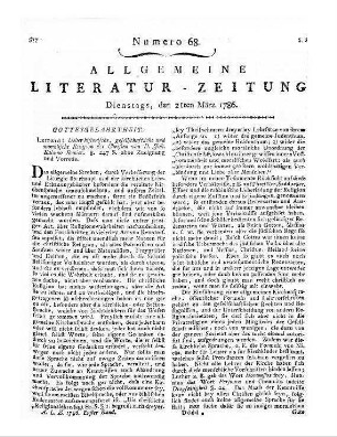 Geistesunterhaltungen zur Bildung und Belustigung in ganz neuen Fabeln und Erzählungen. Frankfurt 1786