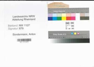 Entnazifizierung Anton Sondermann , geb. 03.06.1894 (Bauunternehmer)