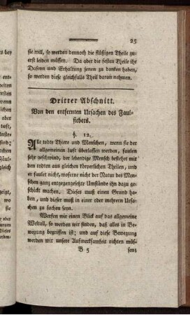 Dritter Abschnitt. Von den entfernten Ursachen des Faulfiebers.