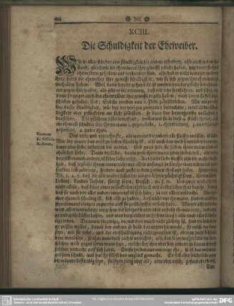 XCIII. Die Schuldigkeit der Eheweiber